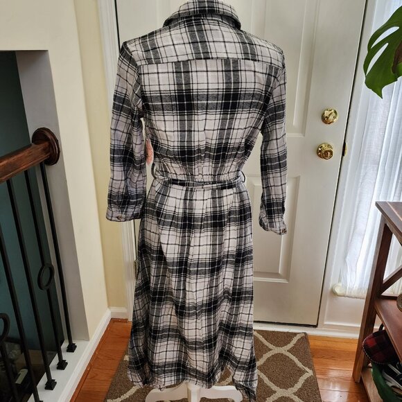 NWT Harlow & Rose Women's Plaid Casual Shirt Dress Size M - Picture 3 of 10